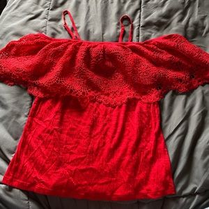 No Boundaries Juniors’ Off-the-Shoulder Woven Top